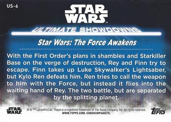 2021 Topps Star Wars: Battle Plans - Ultimate Showdowns #US-6 Rey vs. Kylo Ren Back