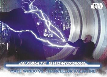 2021 Topps Star Wars: Battle Plans - Ultimate Showdowns #US-7 Mace Windu vs. Chancellor Palpatine Front