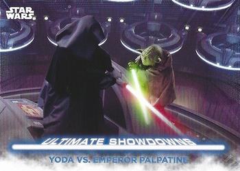 2021 Topps Star Wars: Battle Plans - Ultimate Showdowns #US-8 Yoda vs. Emperor Palpatine Front