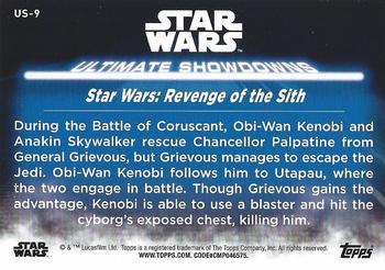 2021 Topps Star Wars: Battle Plans - Ultimate Showdowns #US-9 Obi-Wan Kenobi vs. General Grievous Back