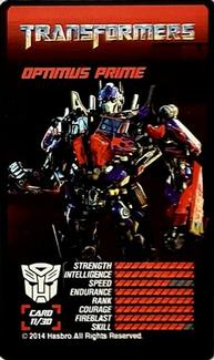 2014 Hasbro Transformers Thrilling 30 Cards #11 Optimus Prime Front