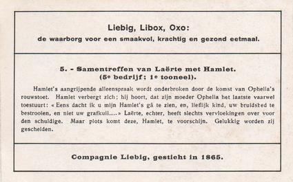 1936 Liebig Hamlet, drama van Shakespeare (Shakespeare's Hamlet)(Dutch Text)(F1322, S1327) #5 Samentreffen van Laerte met Hamelt Back