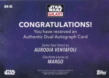2021 Topps Chrome Star Wars Galaxy - Dual Autographs #DA-SL Charlotte Louise / Sema-Tawi Smart Back
