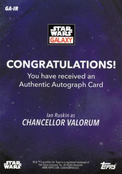 2021 Topps Chrome Star Wars Galaxy - Galaxy Autograph #GA-IR Ian Ruskin Back