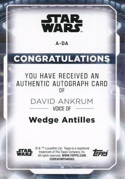 2021 Topps Star Wars: Battle Plans - Autographs #A-DA David Ankrum Back