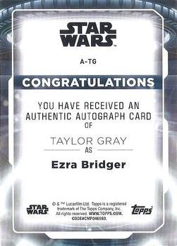 2021 Topps Star Wars: Battle Plans - Autographs #A-TG Taylor Gray Back