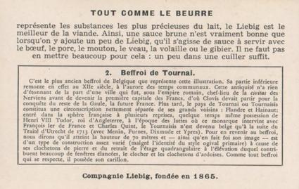 1936 Liebig Beffrois de Belgique (Belgian Belfries)(French Text)(F1323, S1330) #2 Tournai Back