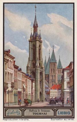 1936 Liebig Beffrois de Belgique (Belgian Belfries)(French Text)(F1323, S1330) #2 Tournai Front