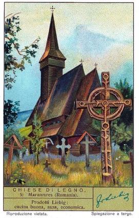 1937 Liebig Chiese Di Legno (Wooden Churches)(F1348, S1331) #5 Maramures (Romania) Front