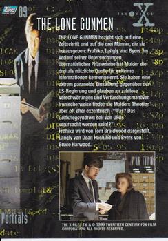 1996 Topps The X-Files Season One (German) #9 The Lone Gunmen Back
