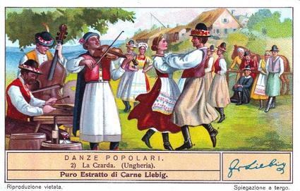 1936 Liebig Danze Popolari VII (Folk Dances VII)(Italian Text)(F1328, S1333) #2 La Czarda (Ungheria) Front