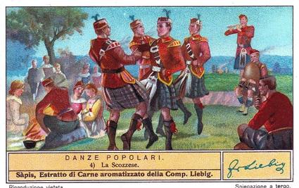 1936 Liebig Danze Popolari VII (Folk Dances VII)(Italian Text)(F1328, S1333) #4 La scozzese (Granbretagna) Front