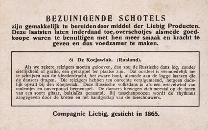 1936 Liebig Volksdansen VII (Folk Dances VII) (Dutch Text) (F1328, S1333) #6 De Koejawiak (Rusland) Back