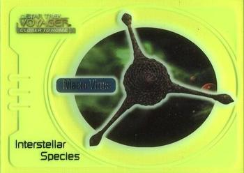 1999 SkyBox Star Trek Voyager: Closer to Home - Interstellar Species Glow Green #IS6 Macro Virus Front