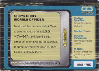 1999 SkyBox Star Trek Voyager: Closer to Home - Command Crew Lenticular #CC3 Neelix Back
