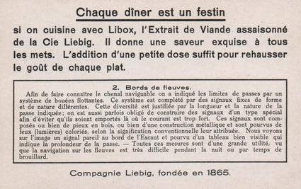 1936 Liebig Le Balisage Maritime (Maritime Signals)(French Text)(F1338, S1343) #2 Bords des fleuves Back