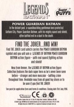 1995 Quaker Oats Legends of Batman #4 Power Guardian Batman Back