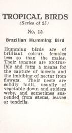 1960 Tropical Birds #15 Brazilian Humming Bird Back