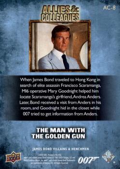2021 Upper Deck James Bond Villains & Henchmen - Allies and Colleagues #AC-8 Mary Goodnight / James Bond / Andrea Anders Back