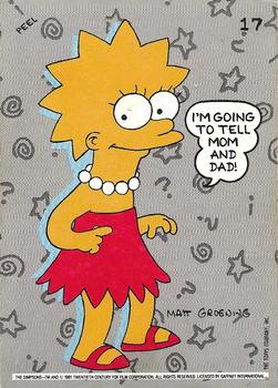 1991 Regina The Simpsons - Stickers #17 Lisa Simpson Front