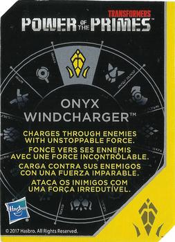 2018 Hasbro Transformers Power of the Primes - Onyx #NNO Windcharger Back