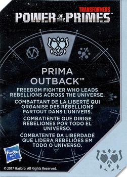 2018 Hasbro Transformers Power of the Primes - Prima #NNO Outback Back