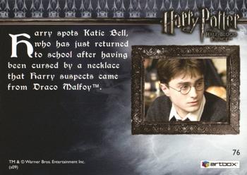 2009 Artbox Harry Potter and the Half-Blood Prince #76 Spotting Katie Back