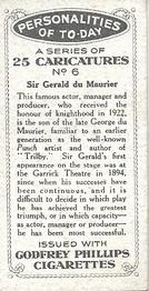 1932 Godfrey Phillips Personalities Of To-Day #6 Gerald du Maurier Back