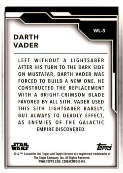 2021 Topps Chrome Star Wars Legacy - Wielders of the Light Saber #WL-3 Darth Vader Back
