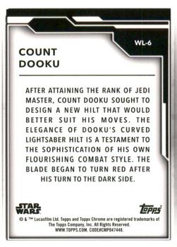 2021 Topps Chrome Star Wars Legacy - Wielders of the Light Saber #WL-6 Count Dooku Back