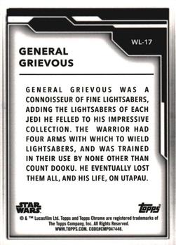 2021 Topps Chrome Star Wars Legacy - Wielders of the Light Saber #WL-17 General Grievous Back