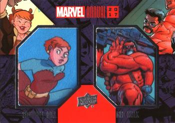 2017 Upper Deck Marvel Annual - Dual Comic Patches e-Pack Achievements #DCP-00 Squirrel Girl / Red Hulk Front