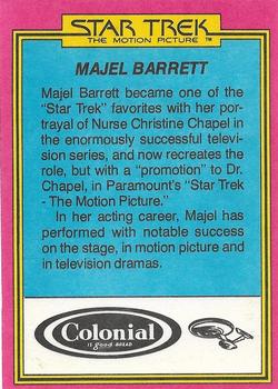 1979 Topps Colonial Star Trek: The Motion Picture #12 Dr. Christine Chapel Back