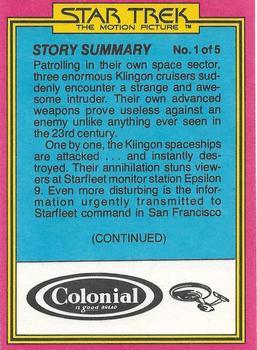 1979 Topps Colonial Star Trek: The Motion Picture #21 Starship Under Attack! Back