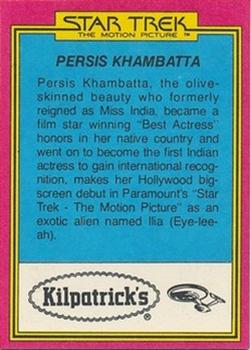 1979 Topps Kilpatrick's Star Trek: The Motion Picture #9 Navigator Ilia Back