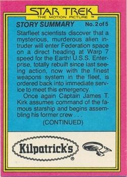 1979 Topps Kilpatrick's Star Trek: The Motion Picture #18 The Senior Officers Back