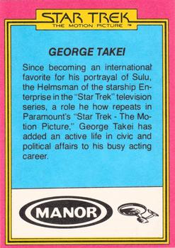 1979 Topps Manor Star Trek: The Motion Picture #10 Helmsman Sulu Back