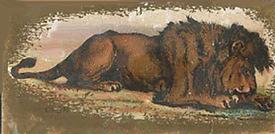 1890 Kinney Bros. Animals (N216) #NNO Lion Front