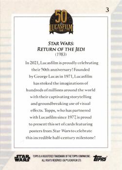 2021 Topps Now Star Wars: Lucasfilm 50th Anniversary #3 Return of the Jedi Back