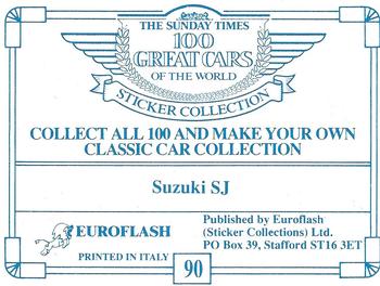 1989 The Sunday Times 100 Great Cars of the World #90 Suzuki SJ Back