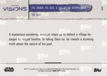 2021 Topps Now Star Wars: Visions: The Duel #3 The Ronin, B5-56, & Sullustan Shopkeeper Back