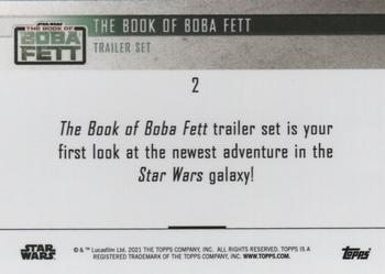 2021 Topps Now Star Wars: The Book of Boba Fett Trailer #2 Boba Fett helmet off Back