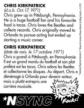 1999 Kellogg's Corn Pops Rocks! #NNO Chris Kirkpatrick Back