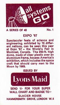1967 Lyons Maid All Systems Go #1 Expo '67 Back