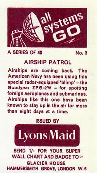 1967 Lyons Maid All Systems Go #3 Airship Patrol Back