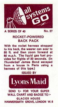 1967 Lyons Maid All Systems Go #27 Rocket Powered Back Pack Back