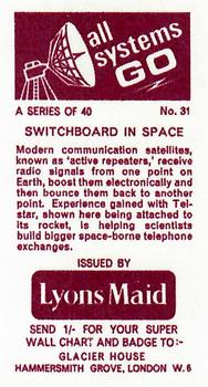 1967 Lyons Maid All Systems Go #31 Switchboard in Space Back