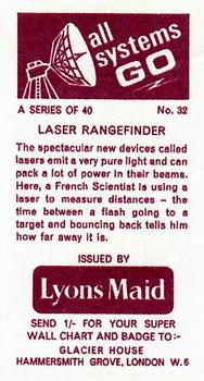 1967 Lyons Maid All Systems Go #32 Laser Rangefinder Back