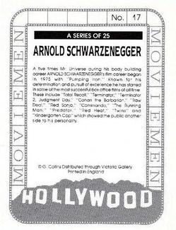 1993 Victoria Gallery Hollywood Moviemen #17 Arnold Schwarzenegger Back