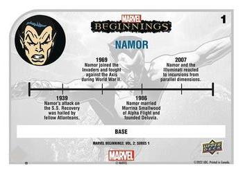 2022 Upper Deck Marvel Beginnings Volume 2, Series 1 #1 Namor Back